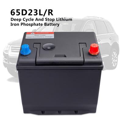 China Golf Carts 65D23L/R LifePO4 12v Deep Cycle Iron Phosphate and Shutdown Lithium Car Battery CCA850 for sale