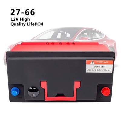 China Golf Carts 27-66 12v High Quality LifePO4 40 oh 50 oh 30ah Starting CCA1000 Battery Lithium Iron Phosphate Car Battery for sale