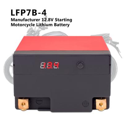 China Genuine electric vehicles LFP7B-4 UN38.3 OEM manufacturer 12.8v capacity safety starting lifepo4 CCA260 motorcycle lithium battery for sale