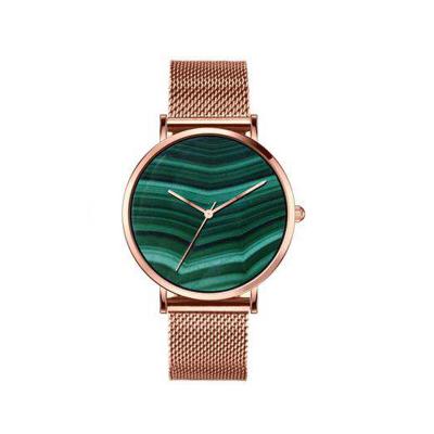 China Good Quality Green Marble Water Resistant Marble Dial Wrist Watch Wristwatches for sale