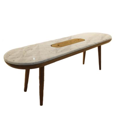 China Wholesale Customized Marble High Quality Modern White Marble Side Table Oval Table Top Marble for sale