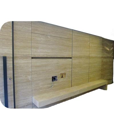 China Modern Design Customized Yellow Natural Travertine TV Cabinet Customized On Sale for sale