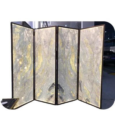 China Eco-Friendly Elegant Home Furniture Living Room Partition Slim Natural Stone Screen Design for sale