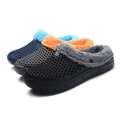 China CUSHIONING Women Fashion Slippers EVA Suede Plush House Slippers Winter Warm Indoor Outdoor Men's Memory Cotton Slippers Lovers for sale