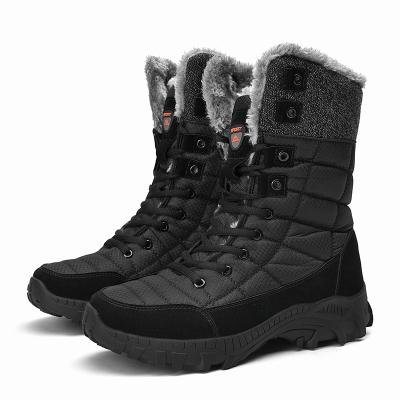 China CUSHIONING Fashion Shoes Size 38-48 Safety Winter Waterproof Snow Boots For Men Sole TPR Fleece Balance Warm Plush Casual Shoes Men Boots for sale