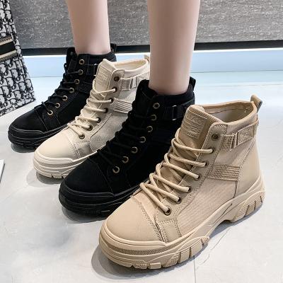 China Round Platform Canvas Suede Winter Boots Booties Comfortable Ladies High Top Ankle Walking Boots Outdoor Style Sports Shoes Women for sale