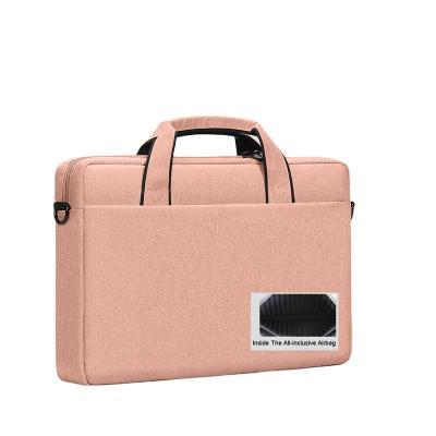 China The increase capacity increase capacity (the double-sided airbag inside) (the double-sided airbag inside) 16 inch laptop bag briefcase, Oxford cloth , waterproof and shockproof, fashionable, inside airbag has included, pink for sale