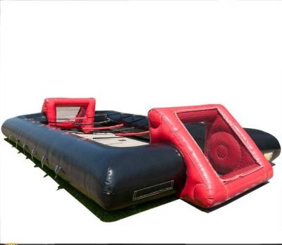 China PVC commercial grade red and black inflatable soccer field for sale