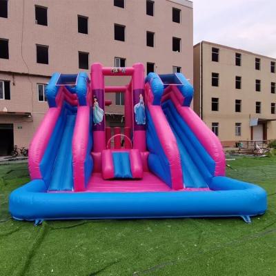 China PVC Slide Bouncer Combo Inflatable Princess Jumping Bouncy Castle for sale