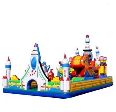 China 0.55mm big rocket inflatable playground for kids for sale