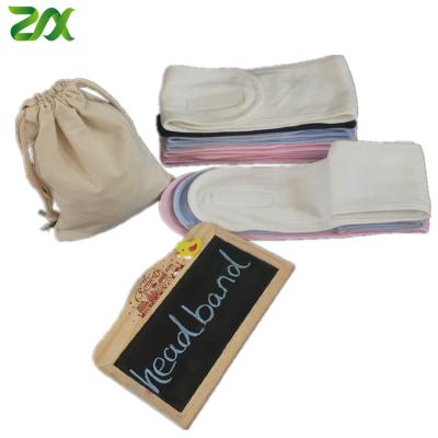 China 2 PCs Terry Cloth Adjustable Stretch Towel Facial Spa Headband Bath Shower Makeup Wrap Sports Fashion Headband for sale