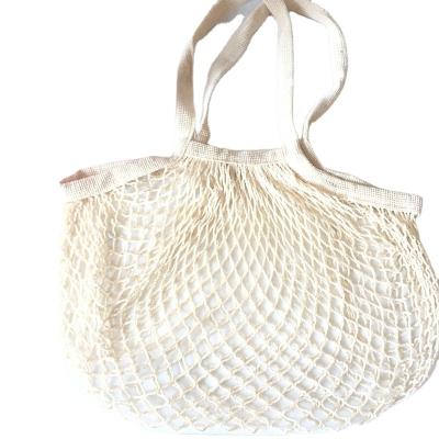 China Reusable Rope Handle Organic Cotton Mesh Bag For Grocery To Buy Fruits And Vegetables for sale