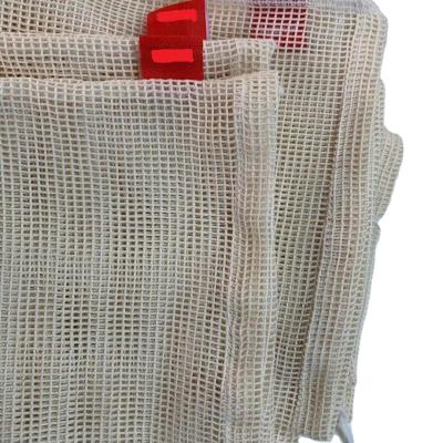 China Reusable Rope Handle Organic Cotton Mesh Bag For Shopping Vegetables And Fruits for sale