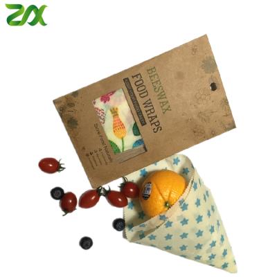 China Moisture Proof Sustainable Eco Friendly Organic Beeswax Cloth Cottons Reusable Food Wraps for sale