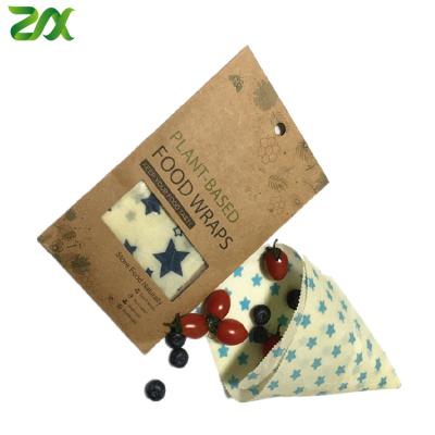 China Moisture Proof All Natural Beeswax Food Sustainable Organic Food Storage Wrap Reusable Alternative To Plastic for sale