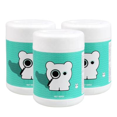 China Custom Small Animals Natural Organic Pet Grooming Paw Wipes Deodorizing Cleaning Body To Wipe Compostable for sale