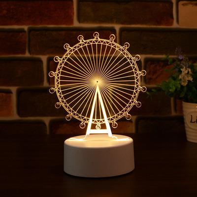 China Pretty New 3D Illusion Flash 3D Colors 7 Colors Desktop Table Desk Lamp Custom Creative Christmas Base Kid's Room Decor Night Light for sale