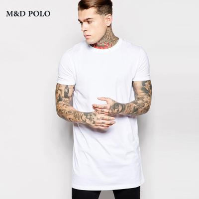 China Mdpolo QUICK DRY Gym Fitted Aplet T-shirt Men Black/White Curved Extended Edge T-shirt Muscle Bodybuilding Gym T-shirt for sale