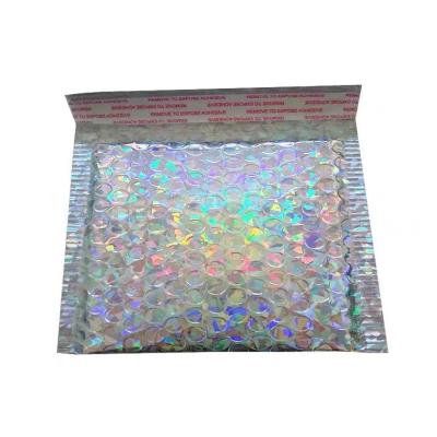 China Waterproof Eco-friendly Non-Toxic Custom Printed Metallic Rose Gold Poly Aluminum Foil Shipping Polymailer Padded Envelope Bubble Mailer Bag With Logo for sale