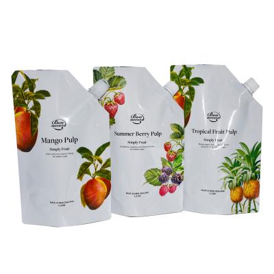 China Recyclable Custom Clear Plastic Printing Pouch Juice Fruit Liquid Food Beverage Aluminum Foil Water Bags Drink Pouches Bag Stand Up Spout for sale