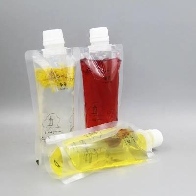 China Disposable Special Shape Plastic Packaging Bag For Juice Soft Drink And Fruit Juice Stand Up Spout Pouch for sale