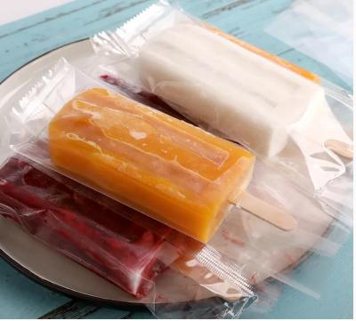 China Disposable Clear Printed Sealing Plastic Ice Popsicle Pack Freezer Bopp Back Pack Transparent Ice Cream Popsicle Bag for sale