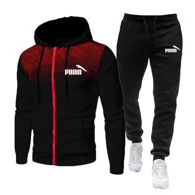 China QUICK DRY custom men's fashion logo sports tracksuit hoodie set tracksuit suit for male hoodies with pants for sale