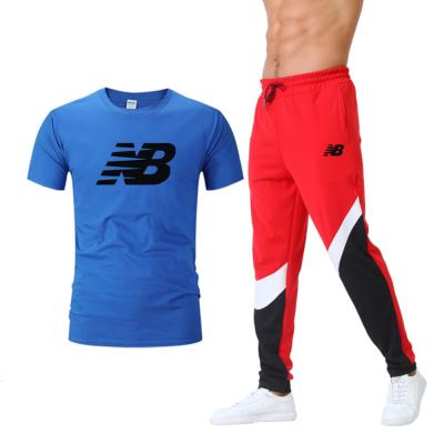 China Breathable Drawstring T-shirt Suits Set Men's Sport Two-Piece Clothing Set Autumn Sunmmer And Pants Jogger for sale