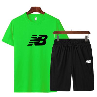 China QUICK DRY Custom LOGO Printing Men T-shirt And Sports Shorts Set Summer High Quality Men T-shirt Sports Running SetHot Selling Products for sale