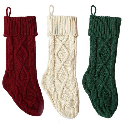 China Christamas Home Decor Christmas Stockings 2021 Products Family Holiday Party Christmas Party Decoration Acrylic Knit Stockings Santa Sock Xmas for sale