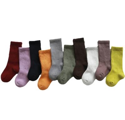 China Breathable Solid Color Cotton Baby Socks For Knee-Loose Socks Baby Kids Socks for sale