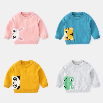 China Breathable AW Cartoon Infant And Toddlers 100%Cotton Tops Knitted Baby Pullover Sweatshirt for sale