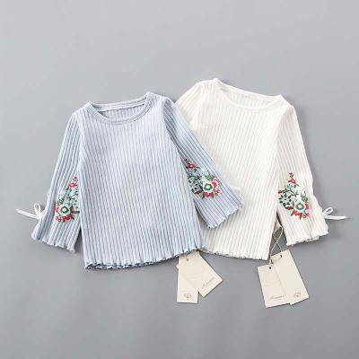 China Babies' Breathable Clothes RIBBONS Embroidery Long Sleeve Top for sale