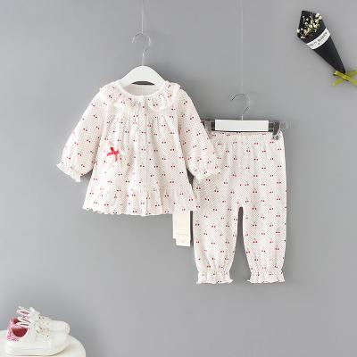 China Sweet boutique baby clothes baby pajama sets top and pants clothes set for autumn winter for sale