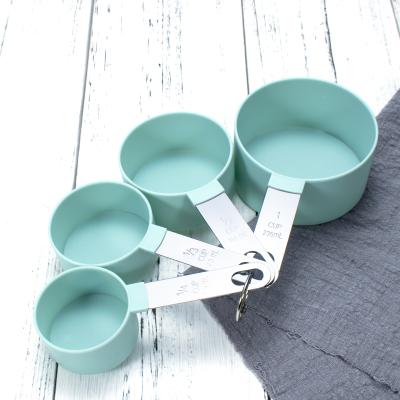 China Viable Plastic 4PCS Measuring Cups Set Measuring Cups and Spoons Kitchen Tazas Medidoras Tools for sale