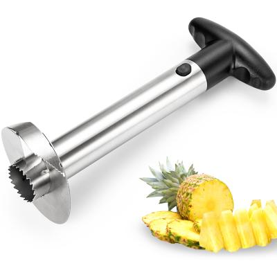 China Amazon Kitchen Fruit Vegetable Tools Accessories Stainless Steel Pineapple Peeler Hollow Puncher Slicer Cutter Machine Viable Manual Knife for sale