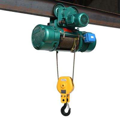 China Space Saved Crane MD/CD Single Lifting Speed ​​Mini Wire Rope Electric Hoist With Electric Trolley for sale