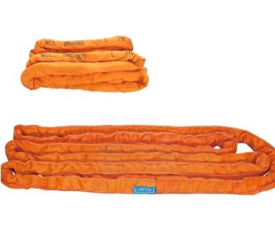 China Durable 15/20/30/50 Polyester Tone Heavy Duty EN1492-2/AS4497 Orange Color Around Polyester Crane Lifting Sling for sale