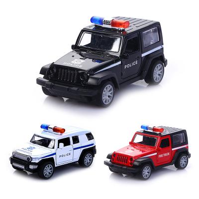 China Super hot stock simulation model 1:36 alloy police car model children's toy car decoration Amazon sale pull back car model diecast toy vehicles for sale