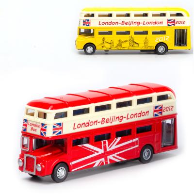 China Diecast Toy 1:70 Bus Return Force Car Model Retro Style Bus Simulation Alloy Toy Car Children Toy Die Casting Toy Gift Ornament for sale