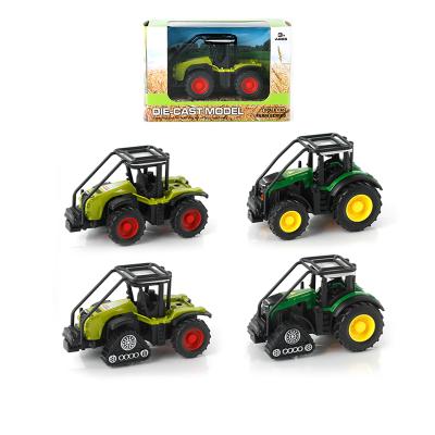 China Simulation Model 1:60 Diecast Toy Truck Car Pull Back Farmer Car Tractor Toy Model Best Quality Children Metal Car Diecast Toy Vehicles for sale