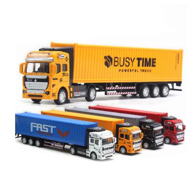 China Toy The die-cast new 1:48 large alloy container truck children's toy model car decoration puzzle can open the door, pull out for sale