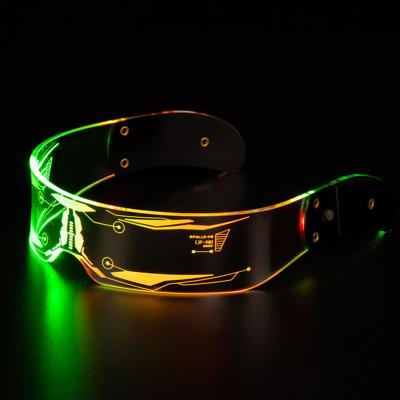 China LEK Carnival Promotional LED Punk Flashing Sunglasses Lit Shutter Shade Glasses for sale