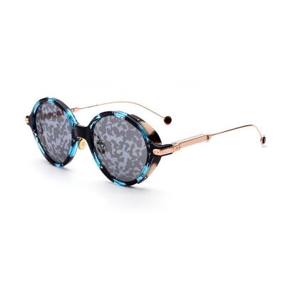 China High End Luxury Custom Round Vintage INS Retro Fashion Sun Glasses Brand Steampunk Gothic Sunglasses for sale