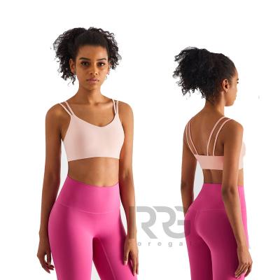 China Lulu Fabric Breathable Summer Yoga Wear Soft Fabric Sports Bra for sale