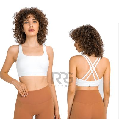 China Breathable cross back with adjustable buckle yoga bra for sale