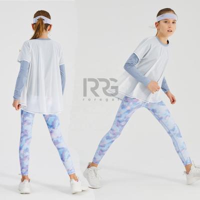 China Breathable Kids Leggings Print Wholesale Kids Printed Yoga Leggings Set for sale