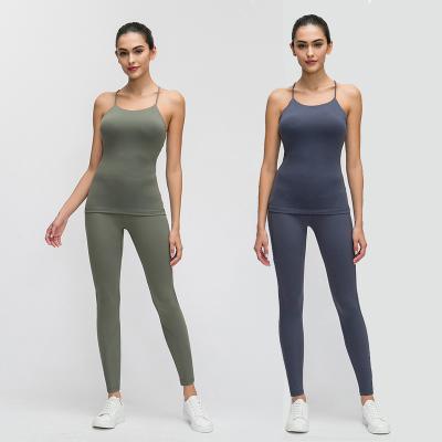 China 2021wholesale quality breathable sportswear backless sports texture women's breathable sports sleeveless vest yoga tops for sale