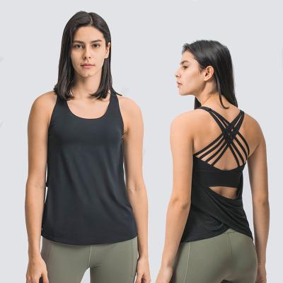 China 2021 Breathable New Line Up Sports Blouse With Running Breast Pad Loose Breathable Brushed Hairy Yoga Tops Exercise Clothing For Women for sale