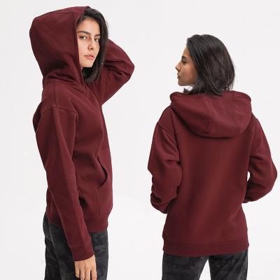 China New Autumn Winter Outdoor casual fleece hoodie 2022 breathable gym yoga loose and thick jacket for women for sale